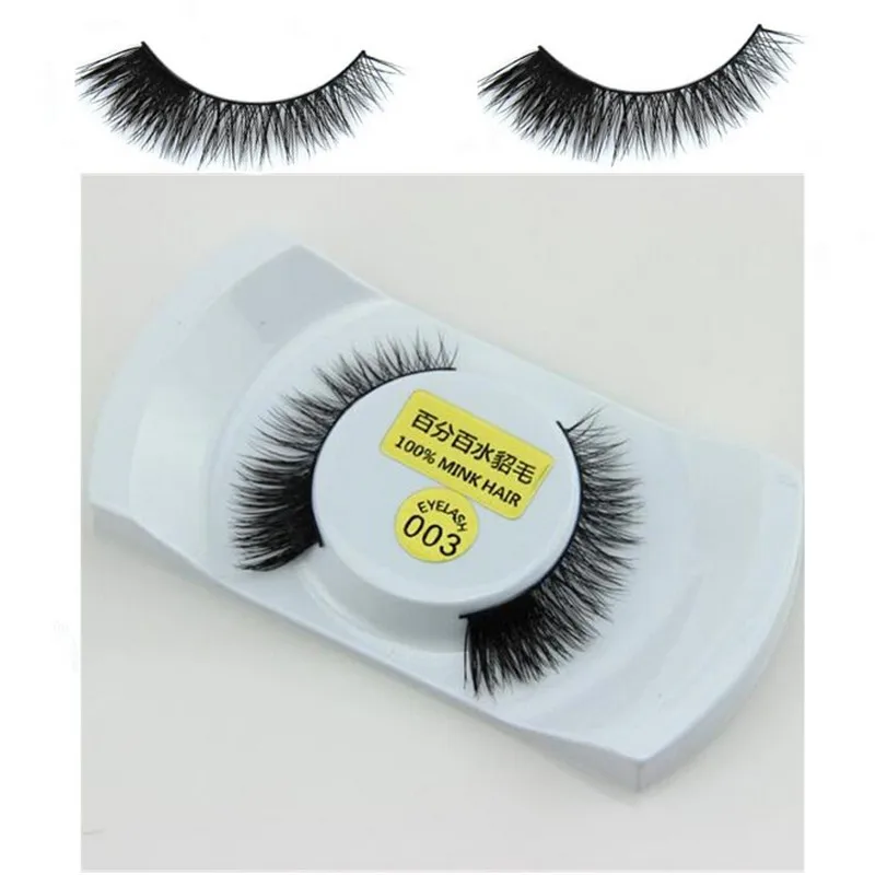 

1 pair newest 100% Handmade Real Mink Fur False Eyelash 3D Strip Mink Lashes Thick Fake Faux eyelashes Makeup Beauty