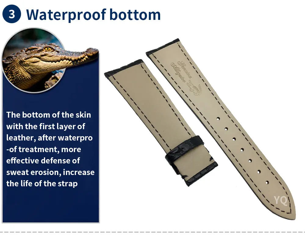 Крокодиловой кожи аллигатора Натуральная кожа ремешок для часов ремень ремешок для часов Браслеты для детей возрастом от 12/13/14/15/16/17/18/19/20/21/22/23 мм человек