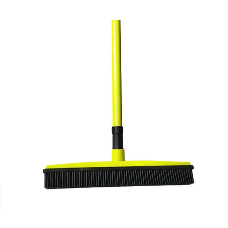 

Rubber Broom Pet Hair Removal Device Telescopic Clean Sweeper Squeegee Scratch Bristle Long Push Broom