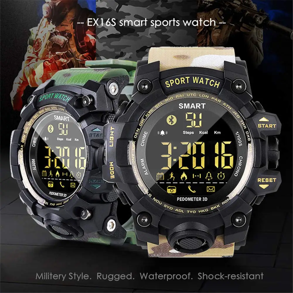 

EX16S Sport Smart Watch Passomete Clock Message Reminders Phone Calls Smartwatch For Men Android/IOS Bluetooth Smart Wristbands
