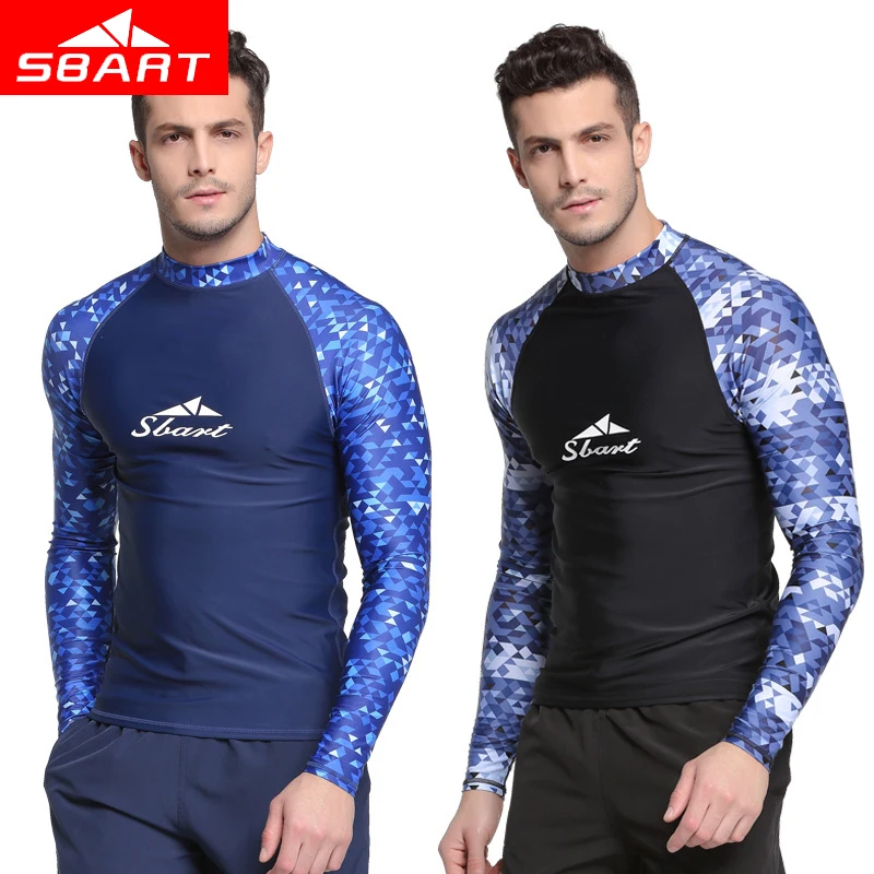 

SBART Professional Mens Diving Suits Swimsuit Long Sleeves Men Wetsuits Snorkeling Swimming Surfing Rash Guard T-Shirts Swimwear