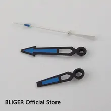 Черный край голубых тонах стрелки часов подходят для MIYOTA 8215 Минчжу 2813 автоматический механизм H38