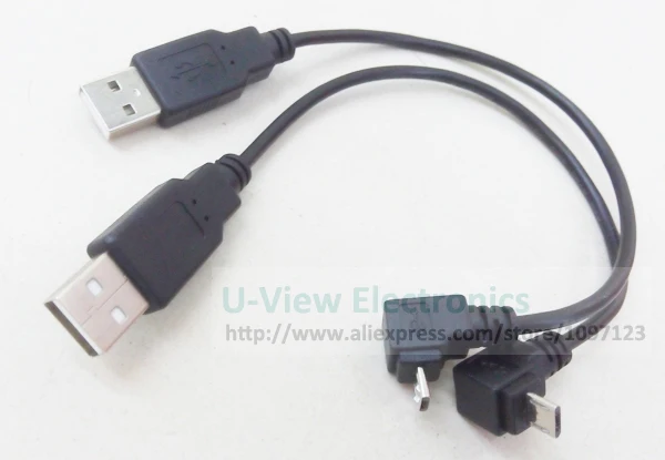 Nchtek Подпушка под углом 90 градусов Micro USB кабель зарядки для i9500 i9300 N7100 S2 i9100 около 25 см/ /2 шт