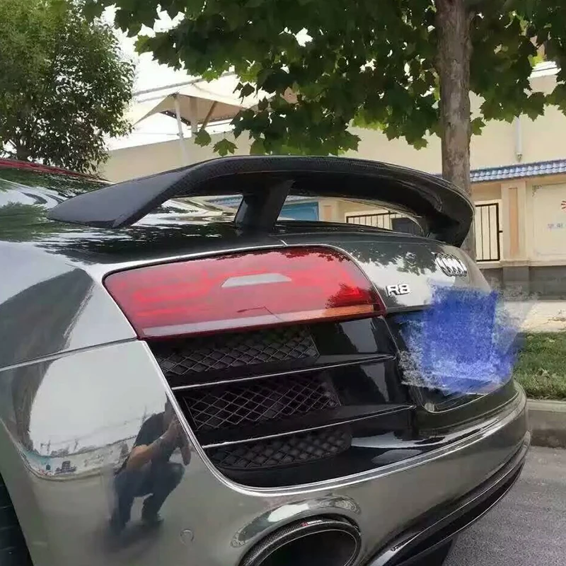 R8 GT Стиль углеродного волокна авто спойлер заднего багажника, крыла для Audi R8 GT Крыло 2007