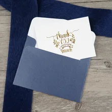 

multi-use 25pcs Mini thank you Card gold with dark blue envelope Scrapbooking party invitation greeting cards business card