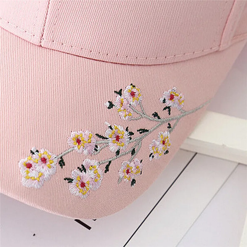 plain black baseball cap Approx.63cm-68cm Women Flowers Caps Snapback Floral Baseball Caps Fashion Leisure pretty hat chidren gifts fashion baseball caps