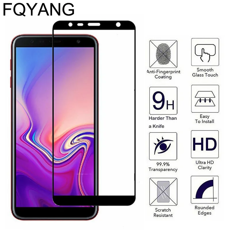 

FQYANG Full Cover Tempered Glass For Samsung A7 A9 2018 A6S J4 J6 PLUS J2 Core C7 2017 Tempered Protective Screen Protector