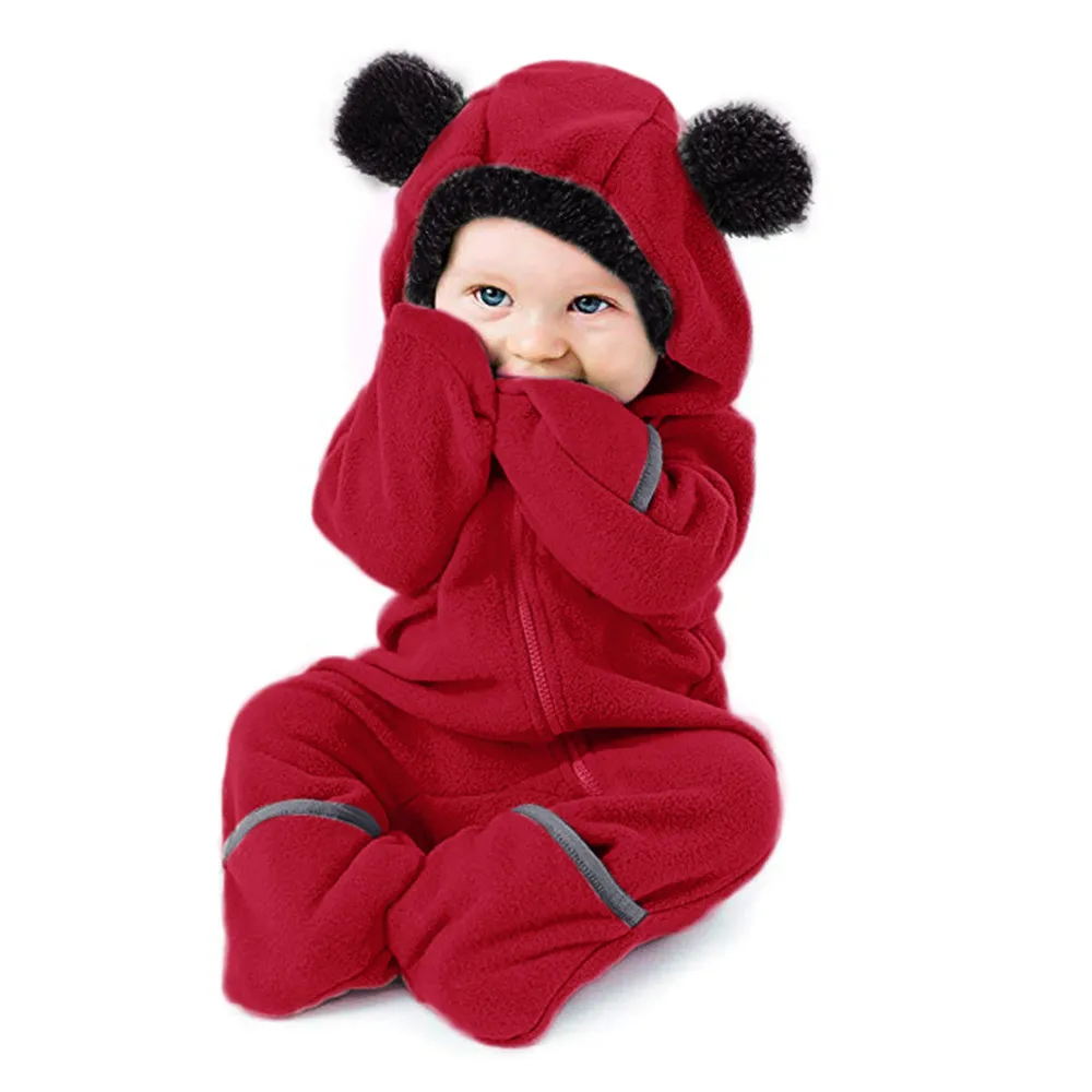 

Infant Toddler Baby Girls Boys Cartoon Ears Hoodie Romper Zip Clothes Jumpsuit Children's Clothing baby rompers infant romper