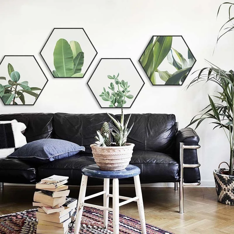 

Modern creative green plants decorative painting Nordic bedroom study porch living room hotel paintings Restaurant mural frame