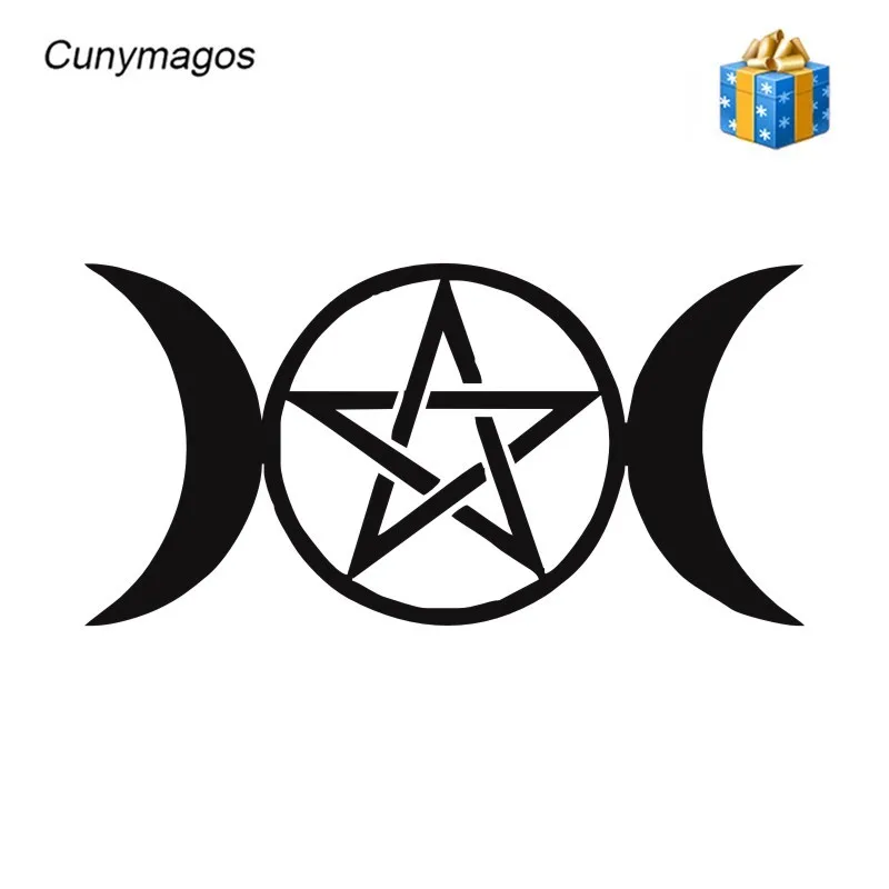 Cunymagos Тройная Лунная богиня Wicca Пентакль Мультяшные наклейки Авто настенные