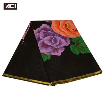 

ACI 2019 New African Wax Fabric Veritable Wax Ankara Fabric 6 Yards/Piece African Print Polyester Wax Fabric For Lady Dresses