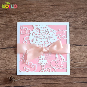 

20pc New design white paper Chinese laser cut wedding invitation card