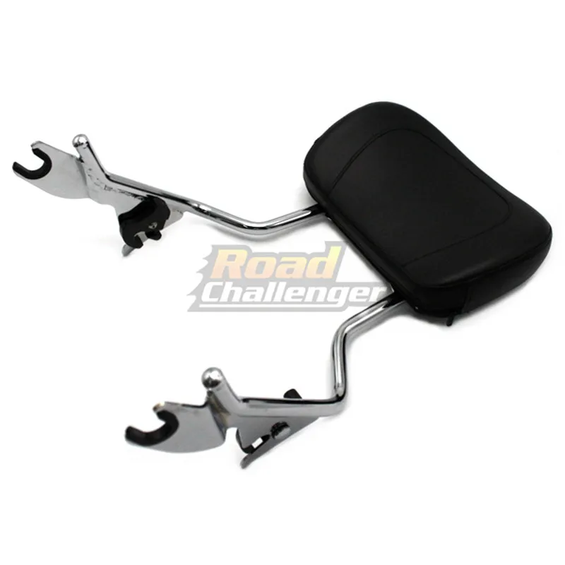 Black Sissy Bar Upright Passenger Backrest w/ Pad For Touring Road King Street Glide FLHR FLHX FLHT FLTR 2009