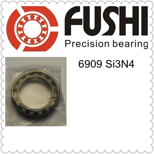 1PC 6909  Full Ceramic Si3N4 45x68x12  61909 45mm/68mm/12mm Si3N4 Ceramic Ball Bearing