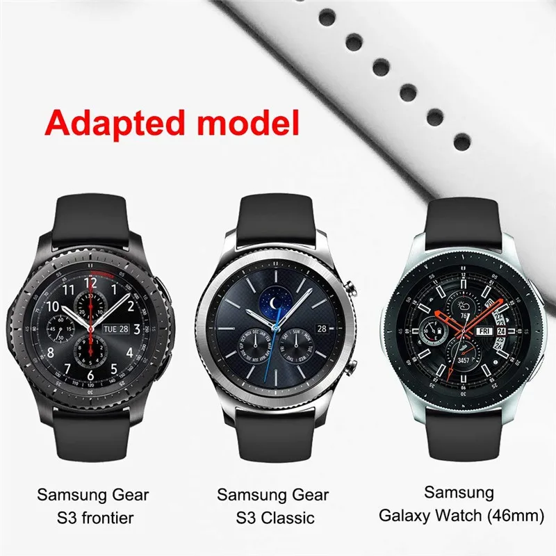 Спортивный ремешок galaxy watch 46 мм мягкий силиконовый ремешок браслет для samsung gear s3 frontier классические умные фитнес-часы 22 мм полосы