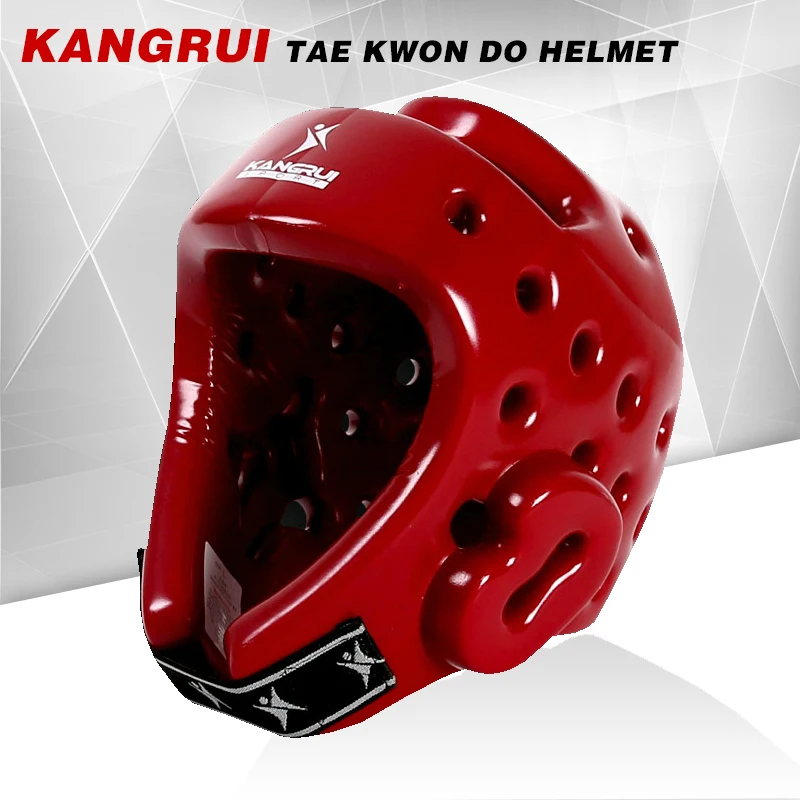 KT541wholesale Red color adult men women fighting karate taekwondo head protector faceguard mma