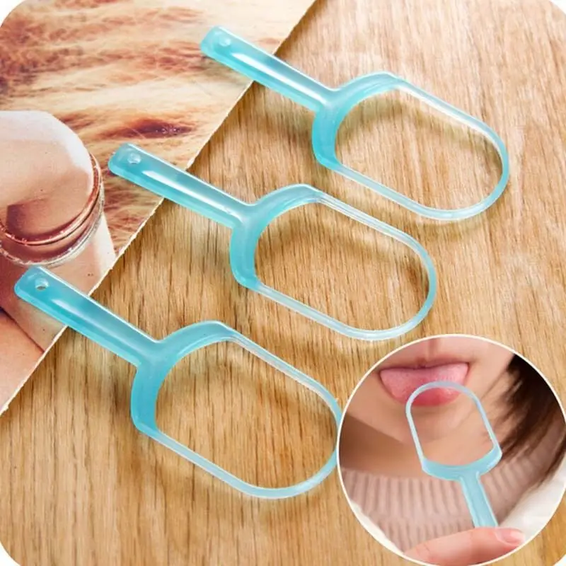 Oral Care Tongue Cleaner Scraper Tongue Clean Brush Scraping Plastic Hygiene Mouth Color Random