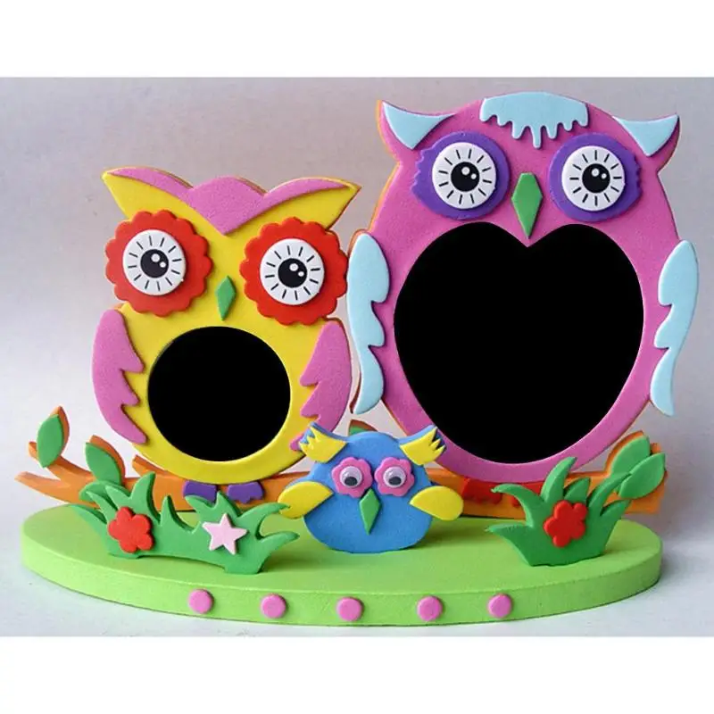 

ttnight EVA Foam Cartoon Photo Frame Kids Child DIY 3D Stickers Photo Frame Handmade Block Craft Gifts Toys For Children