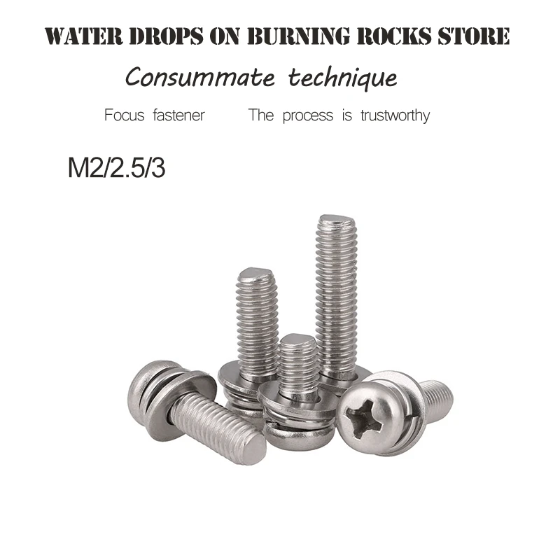 

Freeshipping 304 stainless steel round head Three combination M2 M2.5 M3 M2.5*6 M2.5*8 M2.5*10 M3*5 screws 2018 hot sale