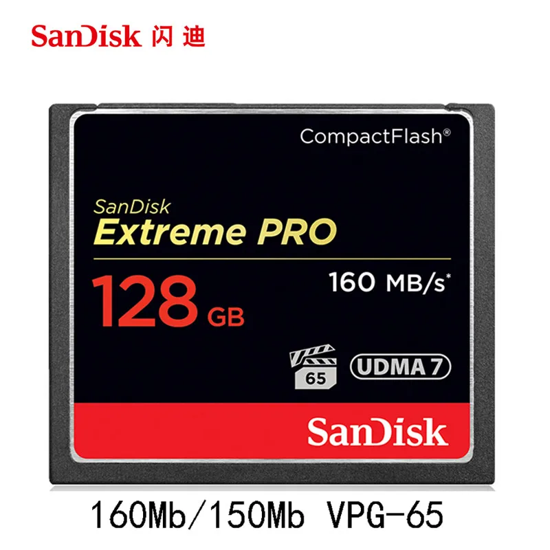 

SanDisk 160MB or 120MB CF Card Memory Card 256GB 128GB 64GB 32GB Extreme Pro High Speed Flash Card for DSLR and HD Camcorder
