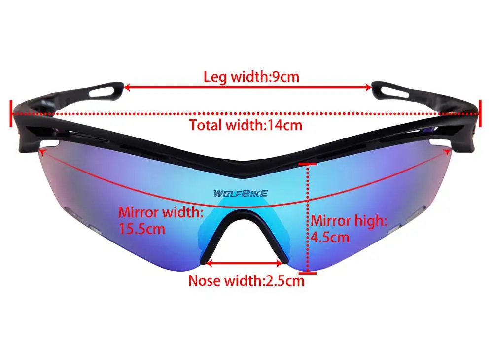 Поляризованные очки Велоспорт Открытый велосипедов Солнцезащитные очки мотоцикл УФ-защита Светоотражающие очки 5 линзы очков Gafas