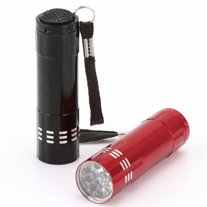 

Mini 9LED Super Bright Flashlight Mini Aluminum weightlight Flashlights with Lanyard for Camping Hiking Hunting camping