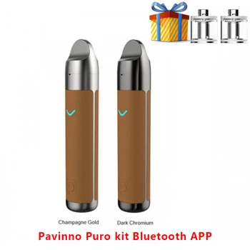 

Original Pavinno Puro Bluetooth APP Control Smart Vaping Kit 1450mah Vape pod kit with 2ml pod E Cigarette Vape pen kit