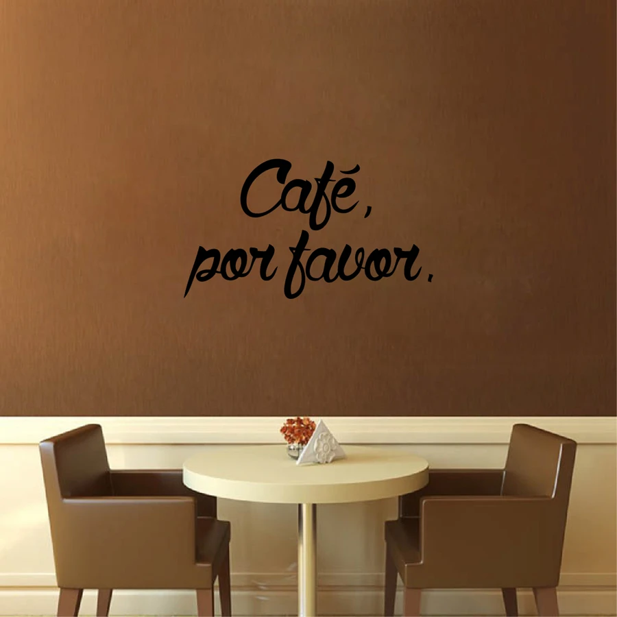 Spanish kitchen coffee decoration wall stickers Vinilo decorativo cafe por favor