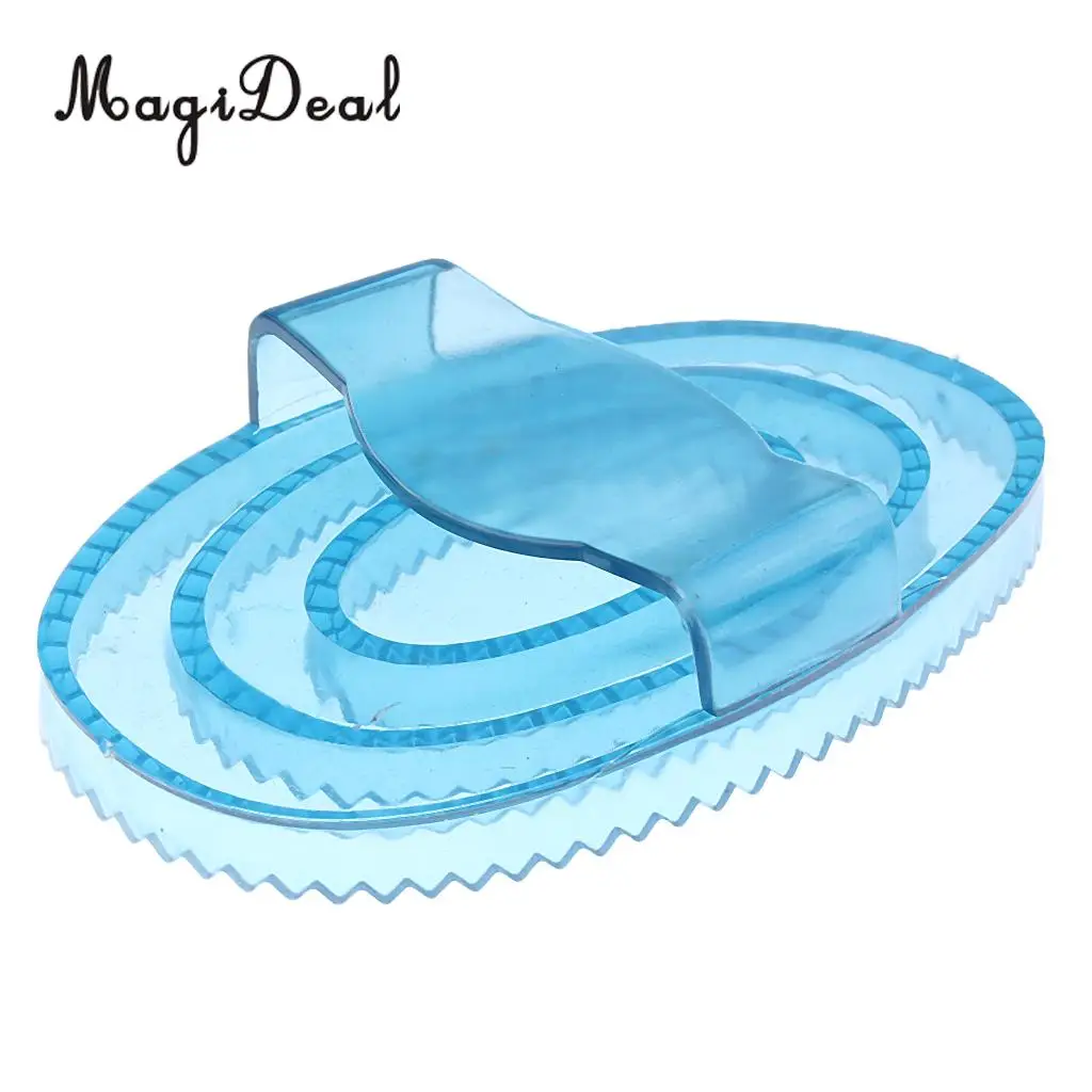 MagiDeal Horse / Pony Wash Brush Pony Grooming Curry Comb with Handle for Bathing