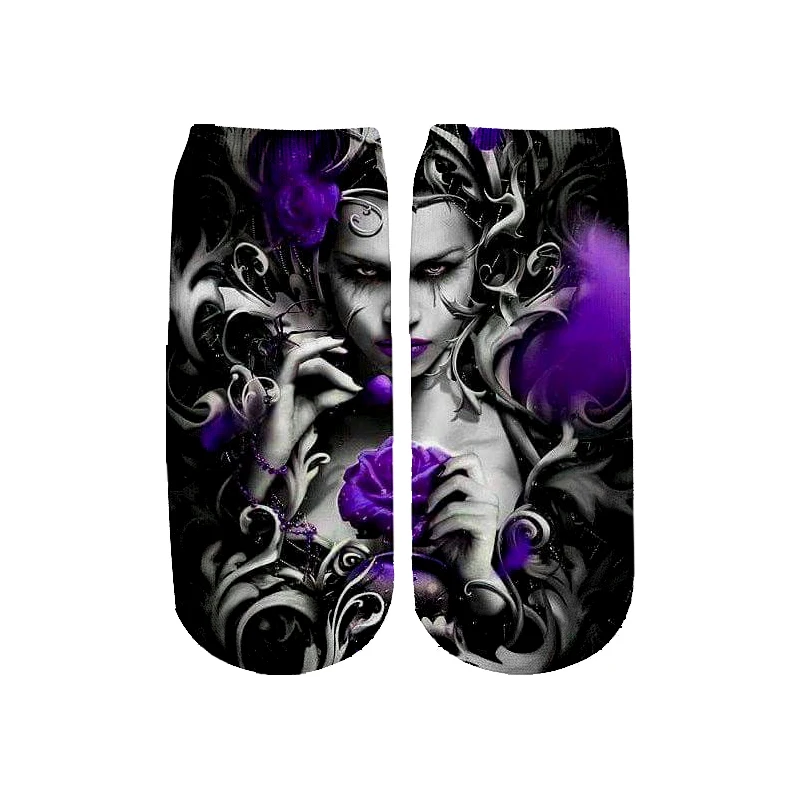 PLstar Cosmos забавные готические носки с принтом черепа летние модные 3D хлопковые