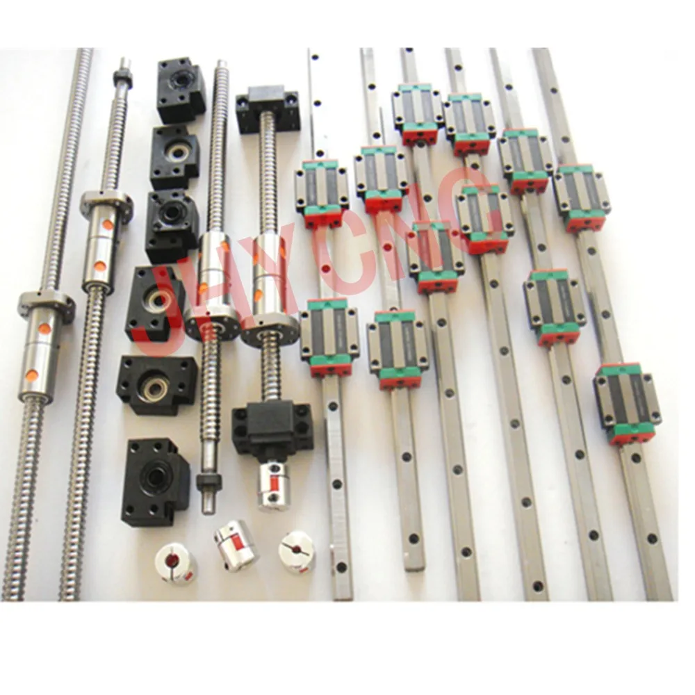 

3 SETS linear rail profile guideway +4 ballscrews ball screws DFU1605+4sets BK/BF12+4 ballut Housings + 4 couplers