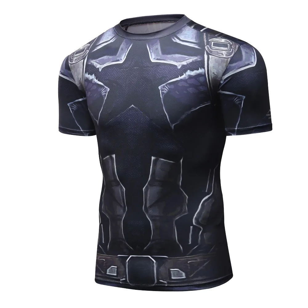 Mens Marvel Captain America T Shirts Compression Workout Tops 3D Cosplay Tees