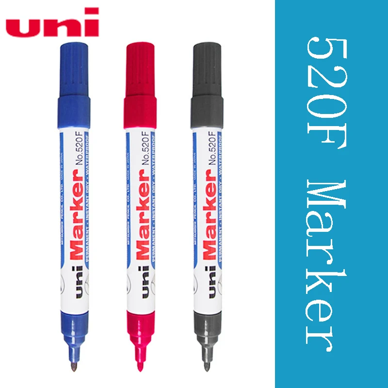 

1pcs Japan UNI Mitsubishi 520F Round Head Marker Oily Box Head Pen Dry Oily Marker Wedding Signature