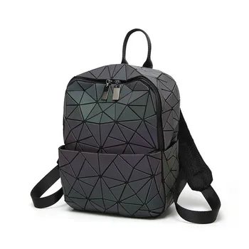 

Fashion Women Backpack Geometric Shoulder Bag Student School Bag for Teenage Girls Hologram Luminous Backpacks Laser Bag Mochila