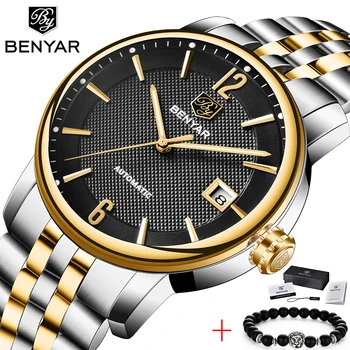 

BENYAR Top Brand Fashion Design luxury Men Watches Steel Strap Stainless Steel Bezel Automatic Mechanical Watch Casual Business