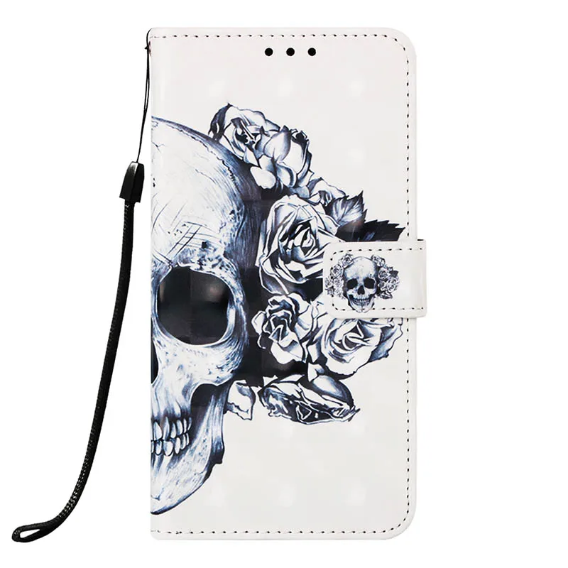 Чехол с откидной крышкой для iPhone Xr чехол из искусственной кожи+ Чехол-бумажник чехол для huawei P9 Lite Mini Y6 PRO Honor 7A Pro DUA-L22 Y6 - Цвет: Skull