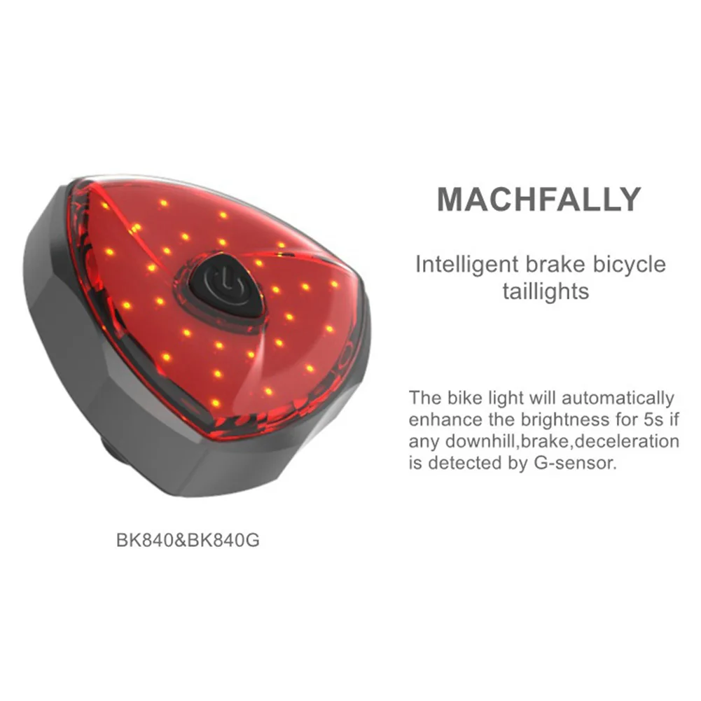 Top Bike Bicycle light LED Taillight Rear Tail Safety Warning Cycling Portable Light  USB Rechargeable Intelligent Gravity Sensing 18