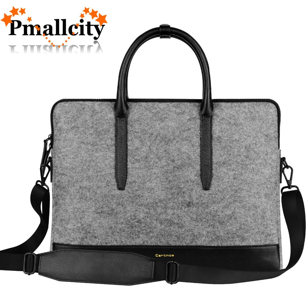 

Fashion Wool Felt Women Tote bag laptop bag for macbook Touchbag Pro 13 15 inch briefcase Notebook Messenger Bag Ladies Handbag