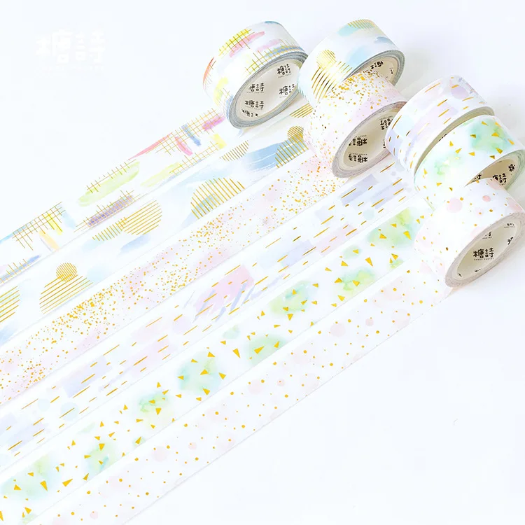 

Fresh Watercolor Gilding Washi Tape DIY Scrapbooking Sticker Label Masking Tape School Office Supply