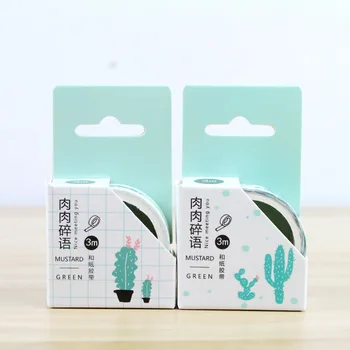 

Mixed Color Japanese Washi Tape Succulent Plants Patterns Decorative Adhesive masking Paper Tapes set 1PCS/Lot