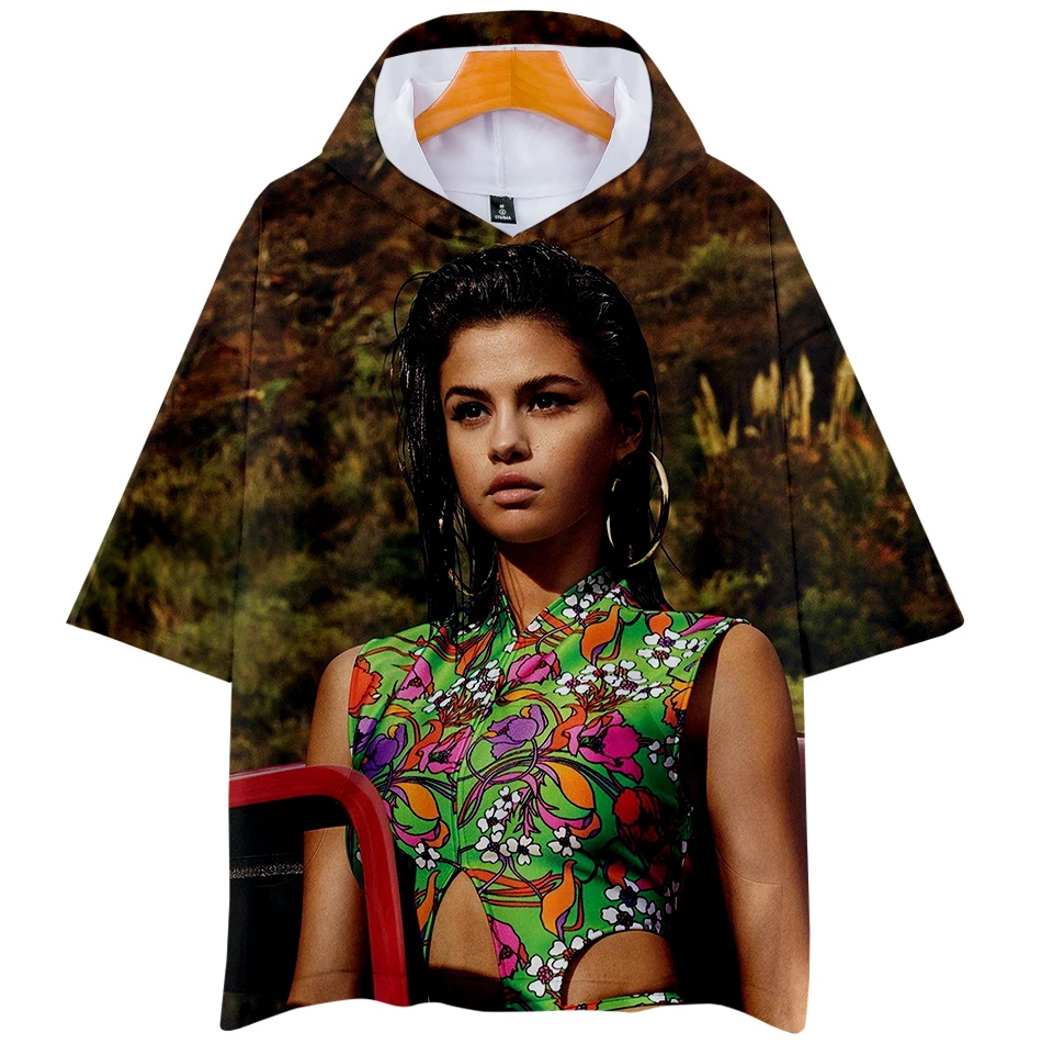 Женская/мужская футболка с капюшоном Selena Gomez Повседневная Уличная одежда