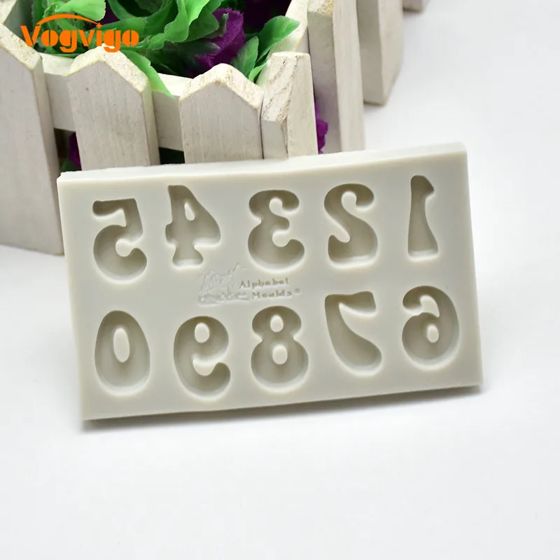 

VOGVIGO Silicone Mold Number Shape Chocolate Soap Mold Cake Stencils Fondant Pastry DIY Tools Cake Decorating Moulds