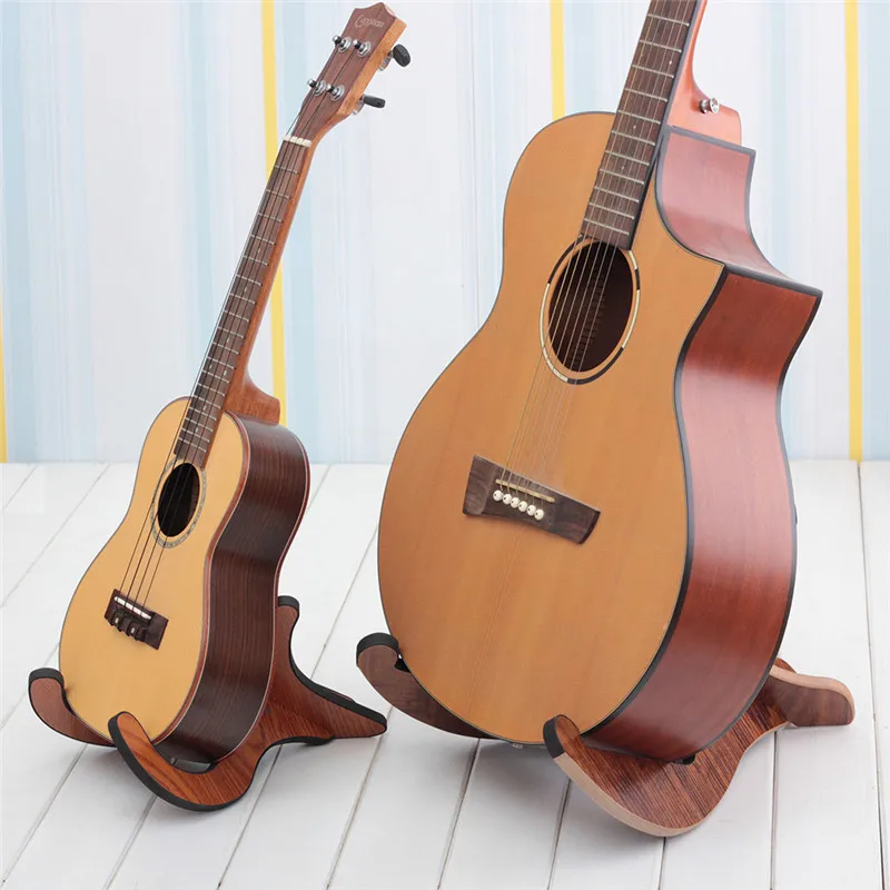 Longteam Electric Acoustic Folk Guitar Bass Ukulele Stand Wooden Guitarra Accessories Stand Musical Strings Instrument Part
