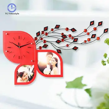 

Wall Clocks The Sitting Room Artistic Photo Frame Wall Clock Home Decor Wrought Iron Home Decoration Accessories Modern