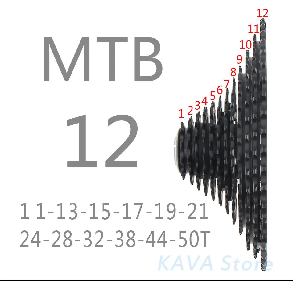 SUNSHINE MTB Bicycle 12 Speed Cassette 11-50T UltraLight 399g For