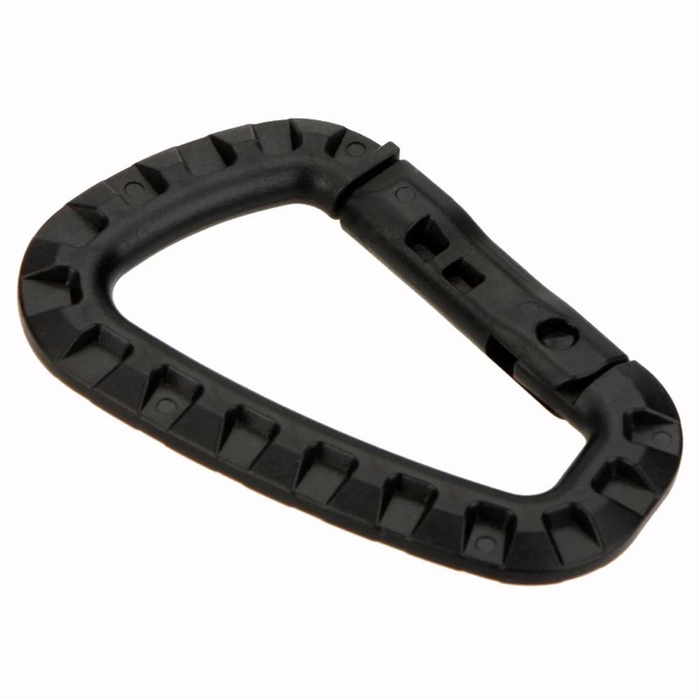 

D Shape 200LB Carabiner clasp buckle Closing clasp Hangers Plastic Climbing Keyring POM Outdoor Tool Black