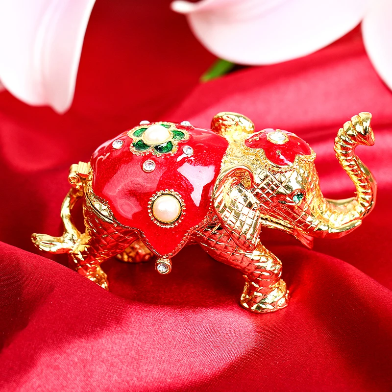 H & D 3 1 дюйма шкатулка для безделушек откидной держатель колец Маленький слон