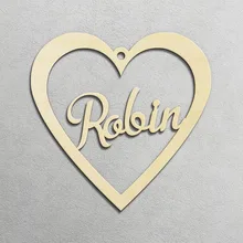 10 шт деревянные персонализированные пользовательские сердце Имя Рождественская безделушка дерево украшения Подарочные бирки ремесла вечерние упаковочные коробки украшения