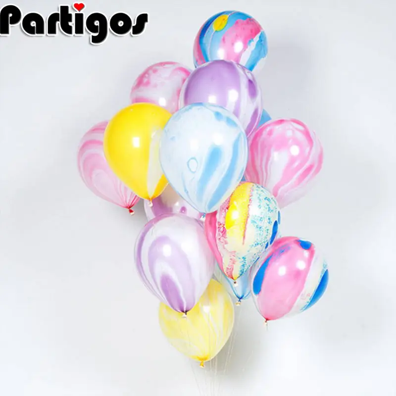 

10pcs 12inch Agate Marble Balloons colorful Latex air baloes for Baby Shower Birthday Wedding Party Decor Supplies kids toys