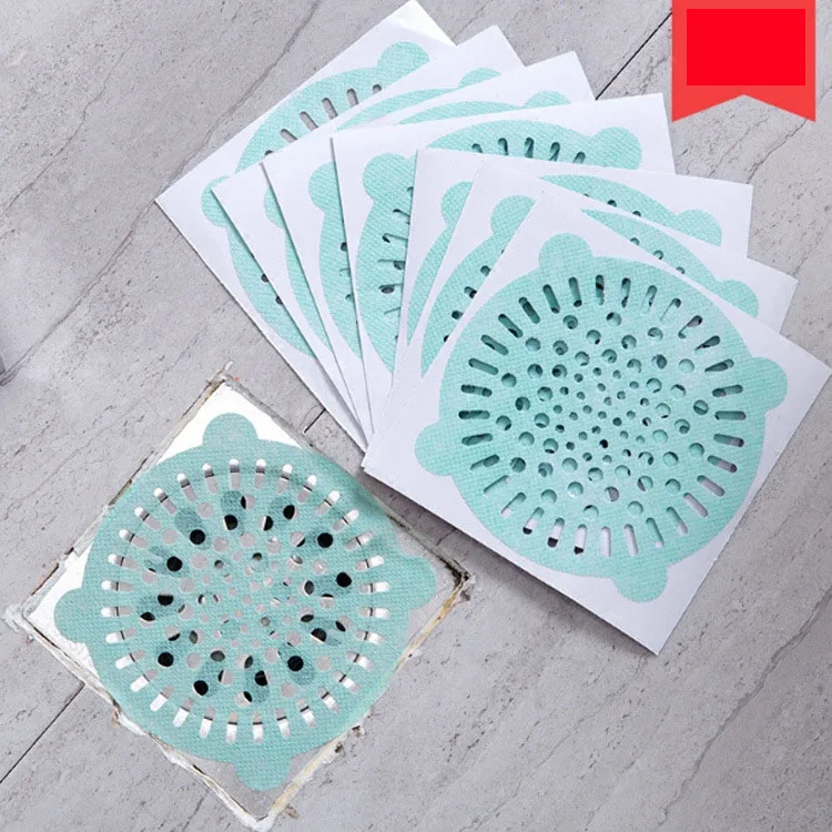 10pcs Hair Stoppers &amp Catchers Non-woven fabric disposable drain bathroom sewer hair filter sticker 10cm Kitchen - Цена: 